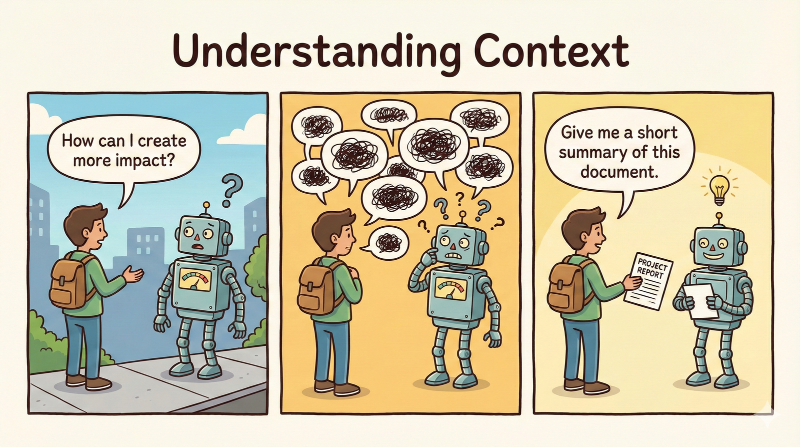 Comic: Wie eine KI Kontext nutzt